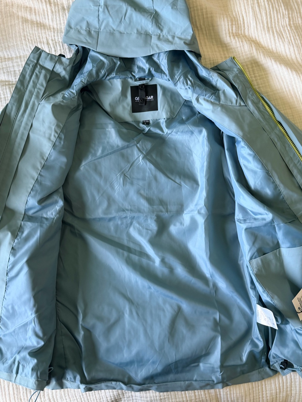GONGGAR AshNest - Unisex Windproof & Waterproof Hard Shell Jacket in Sky Blue - Picture 12 of 14
